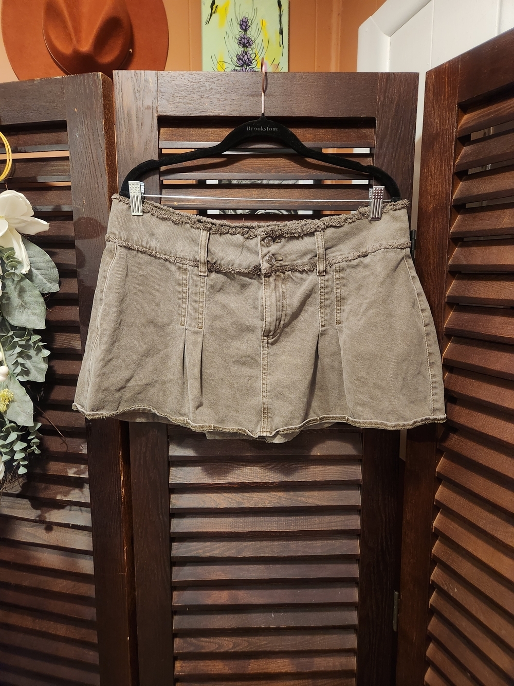 Garage Khaki Mini Skirt